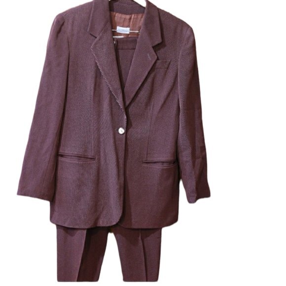Vestimenta Spa Vintage Brown Suit Blazer & Pants Set Italy 12 - Picture 1 of 16